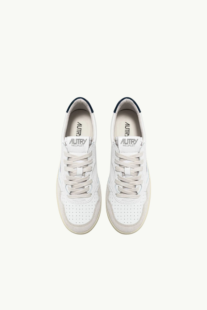  Autry Sneakers Medalist Low Man Leat Suede Bianco - 4