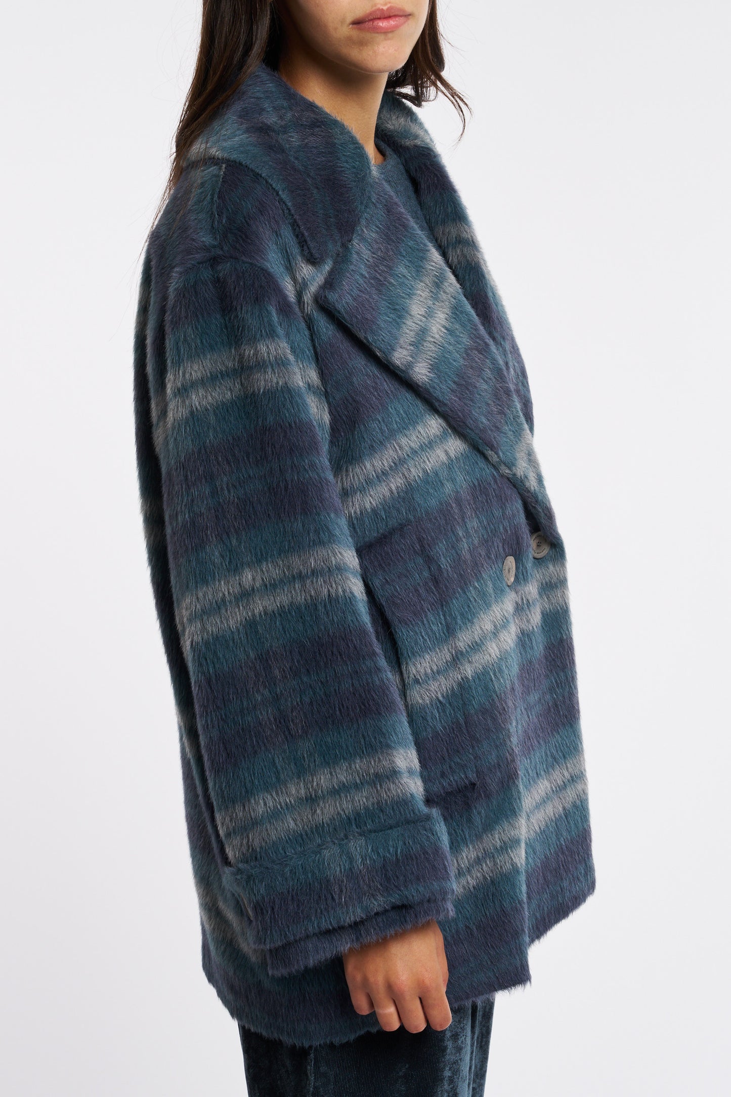  Fabiana Filippi Cappotto Grigio Blu Donna - 5
