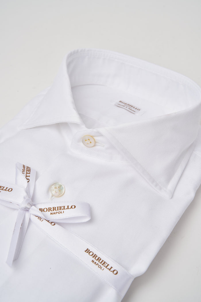  Borriello Multicolor Pin Point Shirt Bianco Uomo - 2