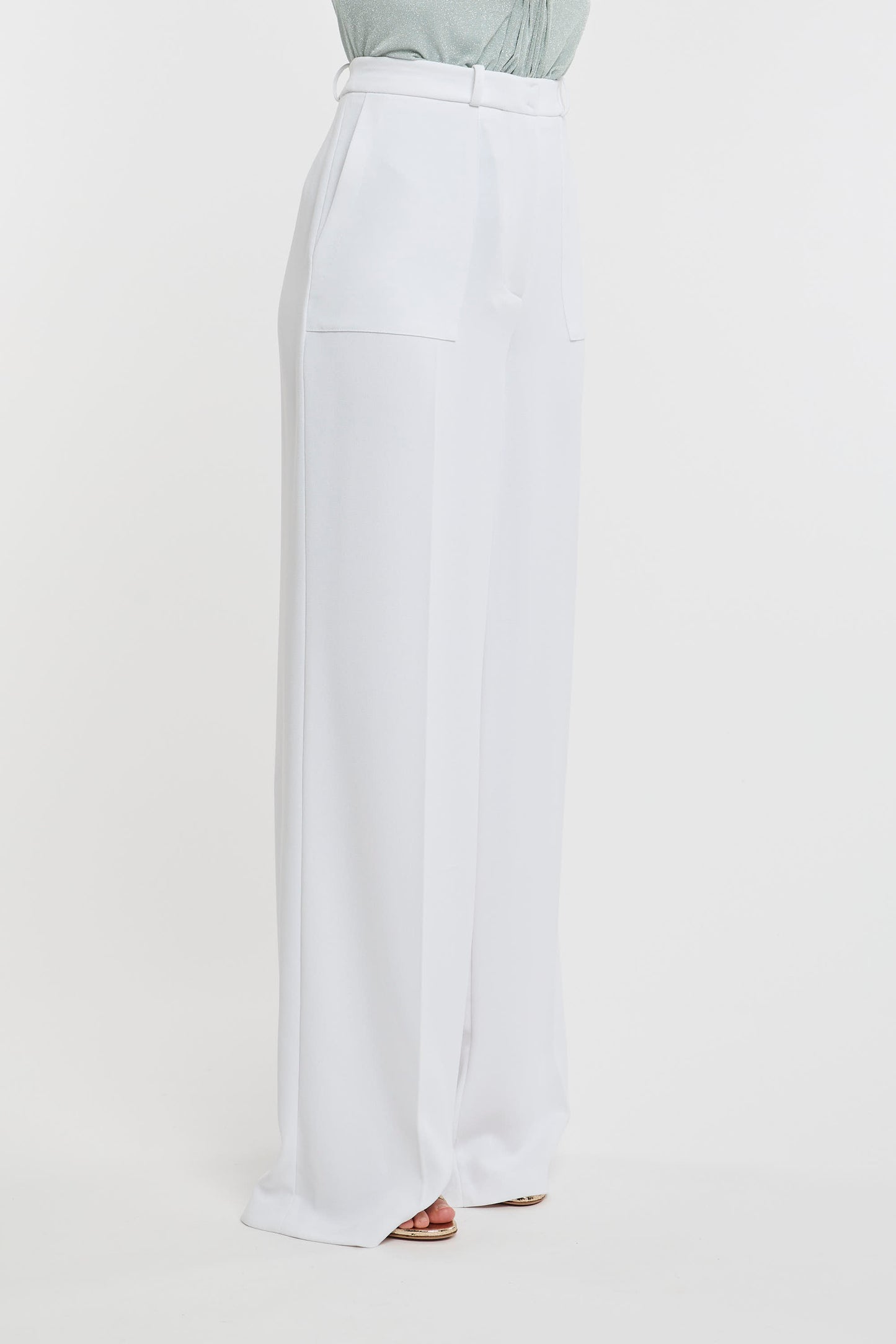  Elisabetta Franchi Trousers 100% Pl White Bianco Donna - 5