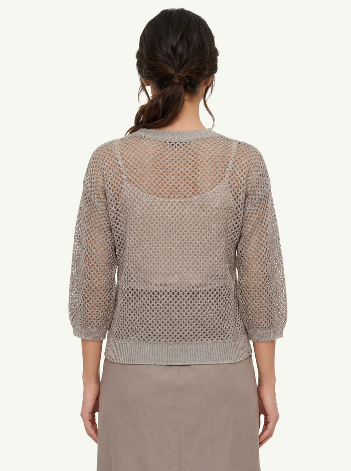 Maglia Filato Melange Lino E Cotone Donna Peserico-2