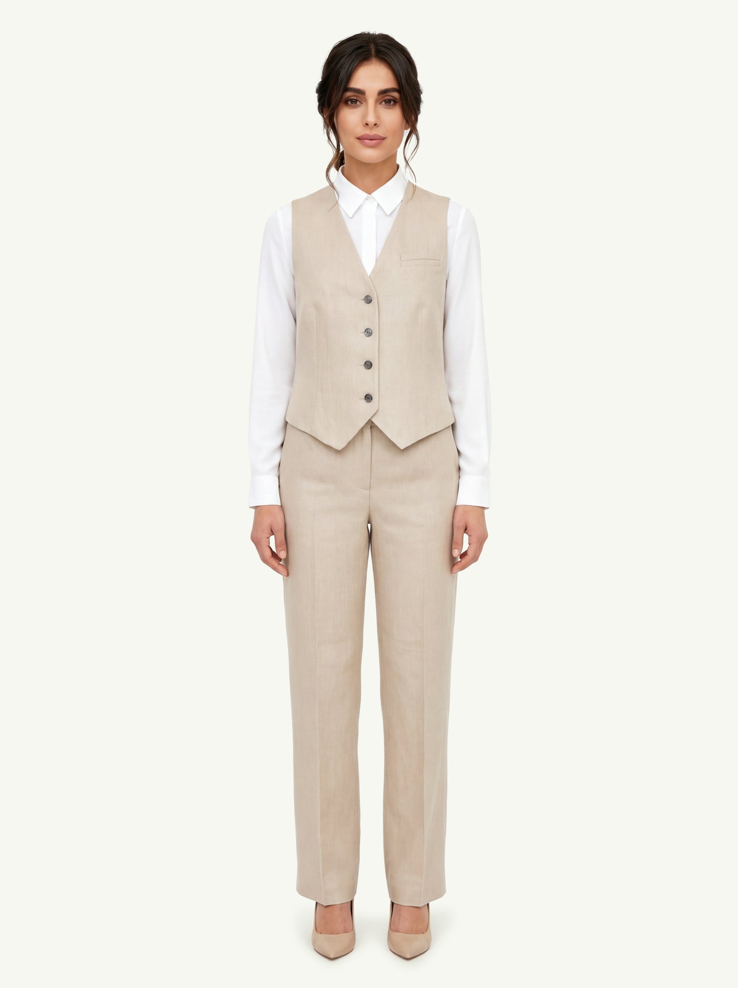  Peserico Gilet Resca Tinto In Filo Beige - 7