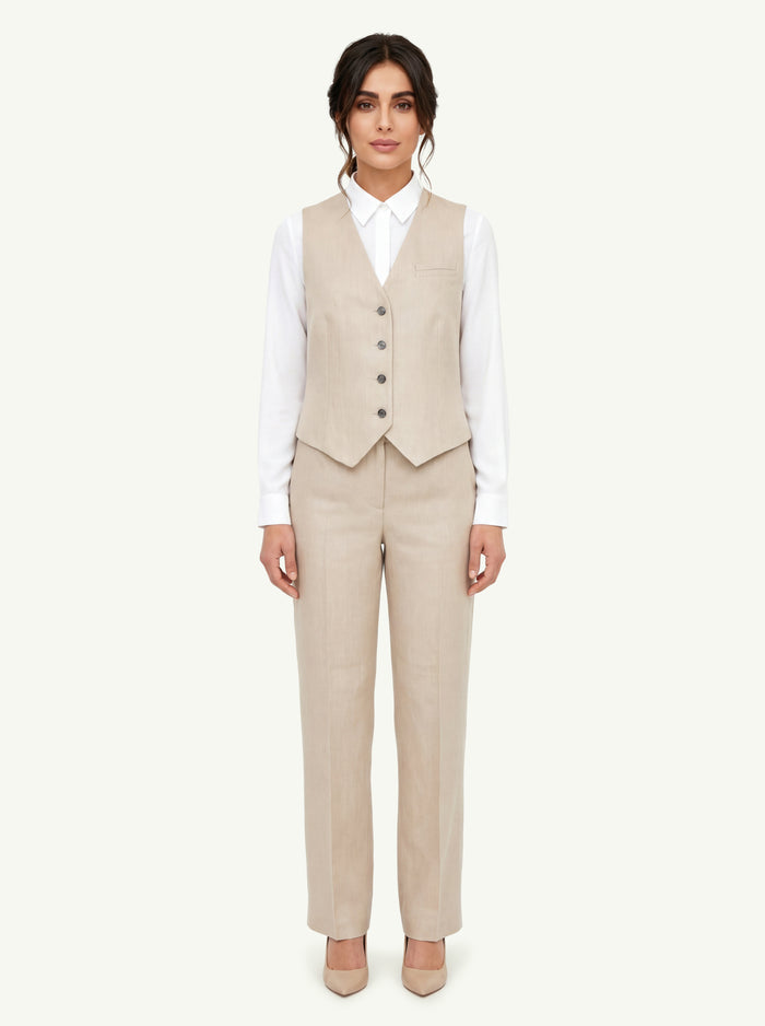  Peserico Gilet Resca Tinto In Filo Beige - 7