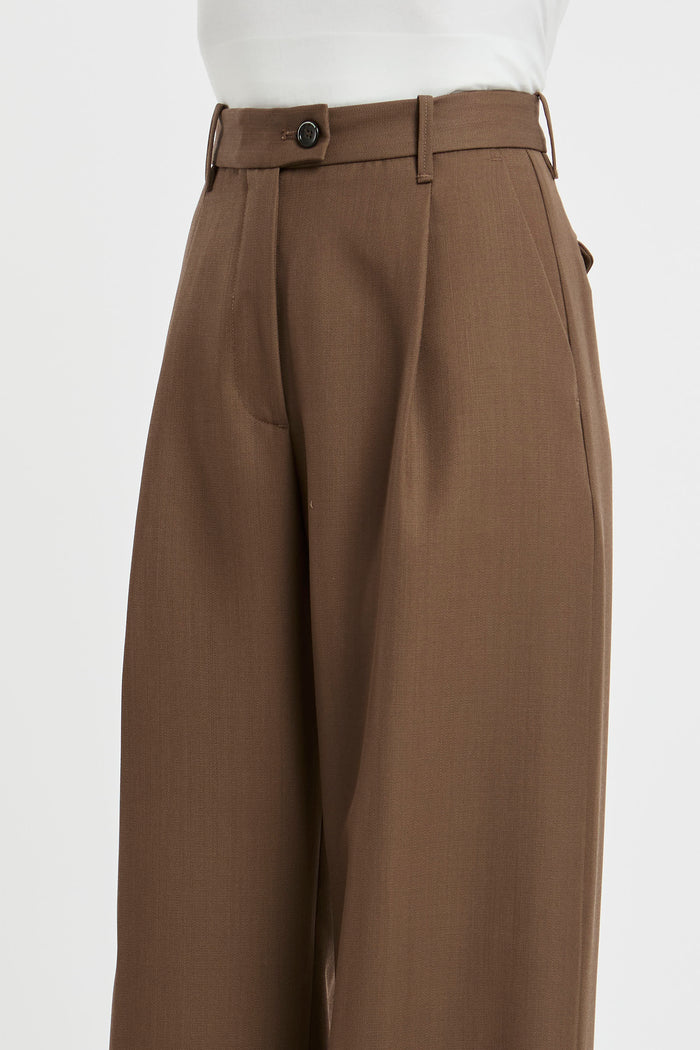  Nine In The Morning Trousers 100% Wo Brown Marrone Donna - 4