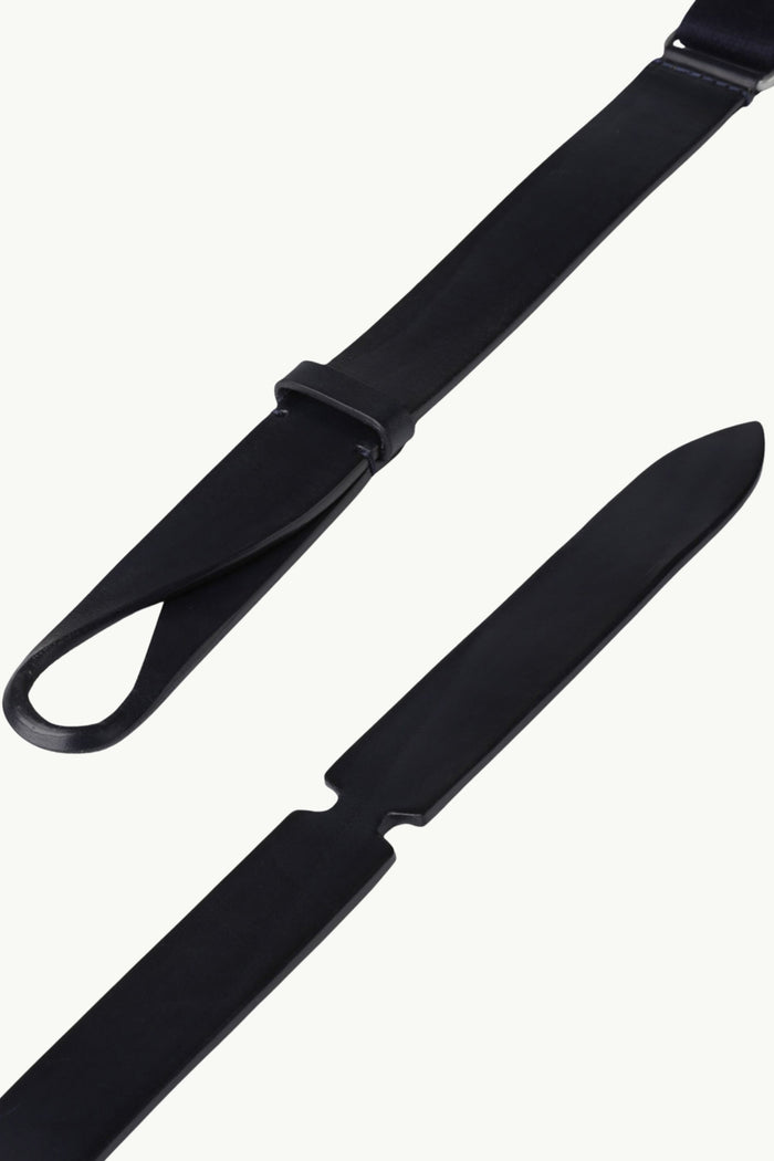  Orciani Cintura Nobuckle Bull Cuoio E Tessuto Blu - 3