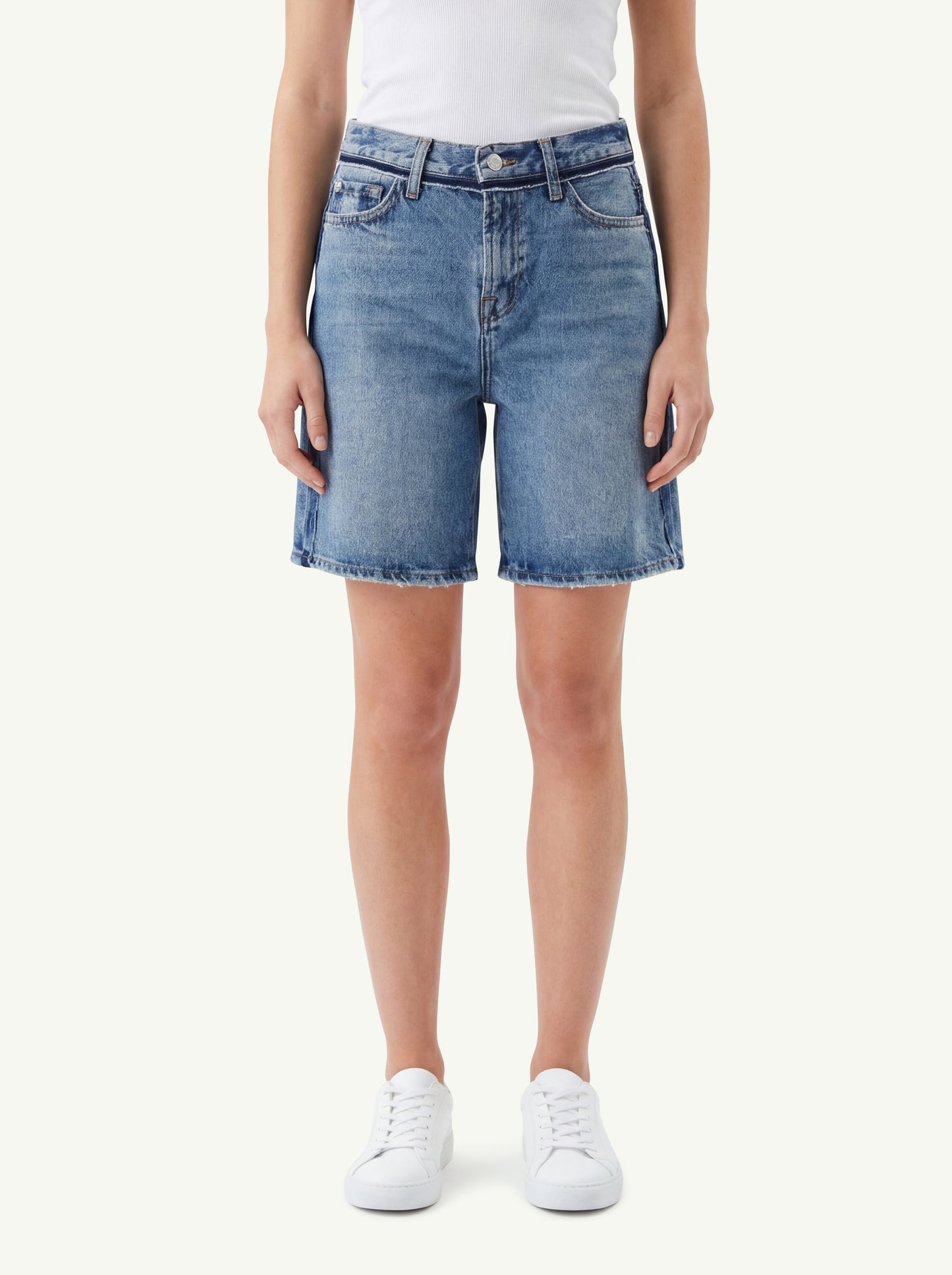  7 For All Mankind Lola Shorts Sapphire Dust Blu - 3