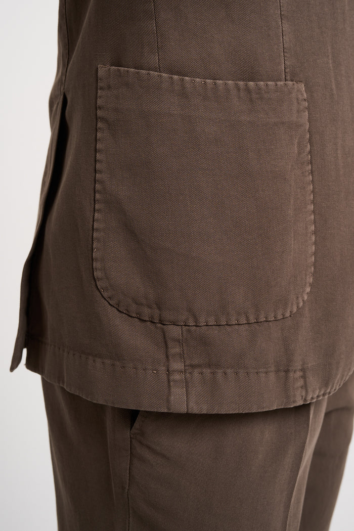  Santaniello Grey Suit In Cotton/linen Marrone Uomo - 6