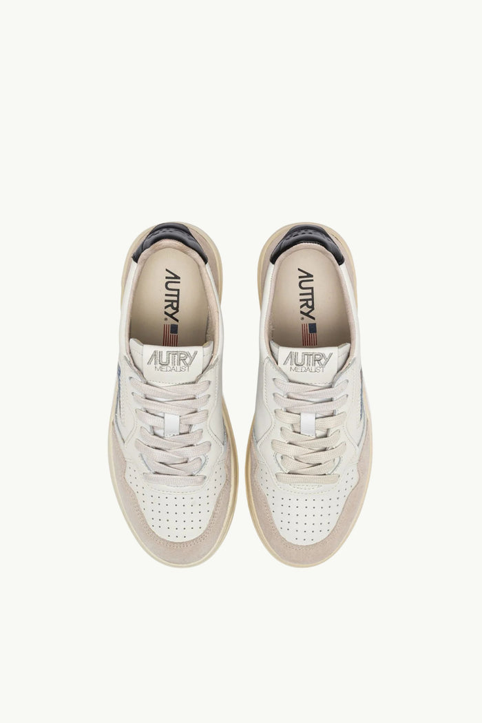  Autry Medalist Low Wom Leat Suede Bianco - 4