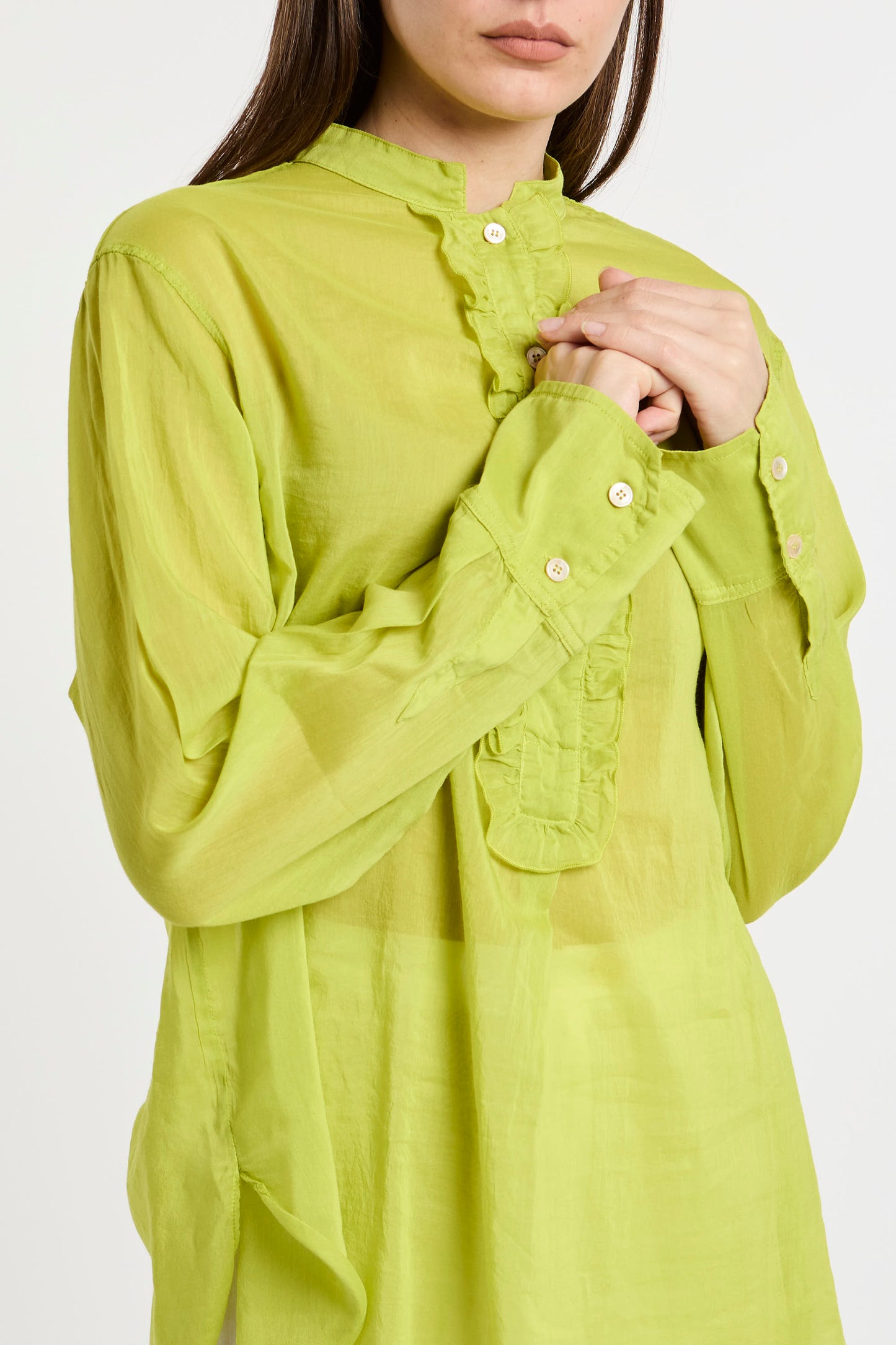  Forte_forte Forte Forte Cotton And Silk Voile Shirt Multicolor Verde Donna - 7
