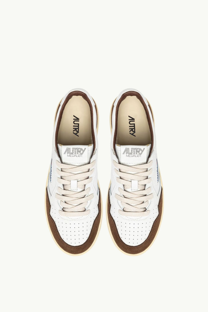  Autry Medalist Low Man Soft Leat Suede Bianco - 4