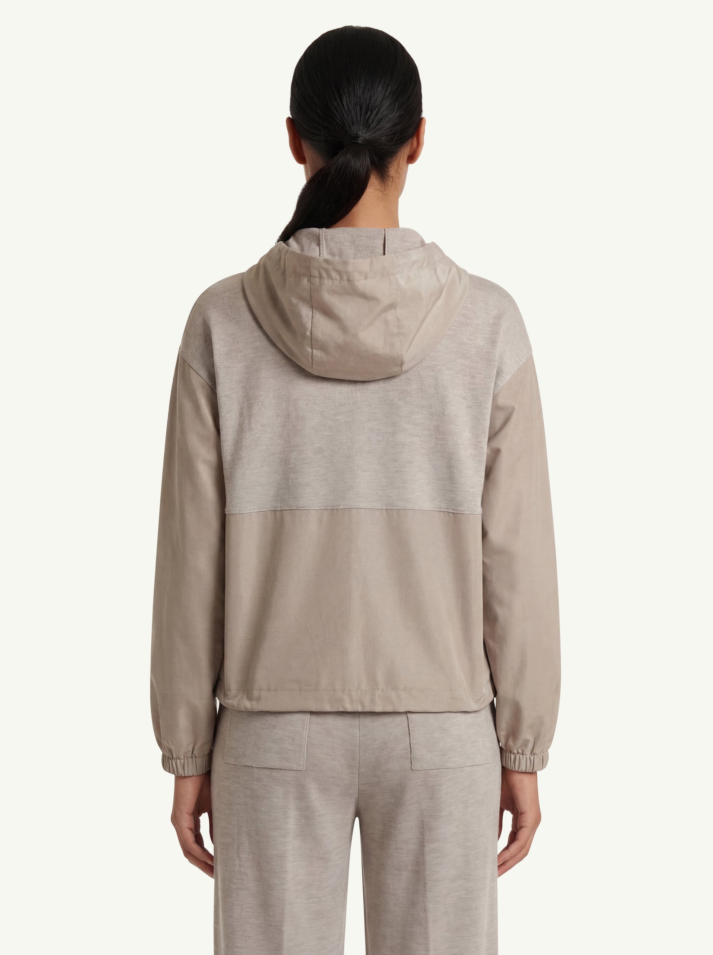  Peserico Felpa Di Cotone Con Lurex Beige - 2