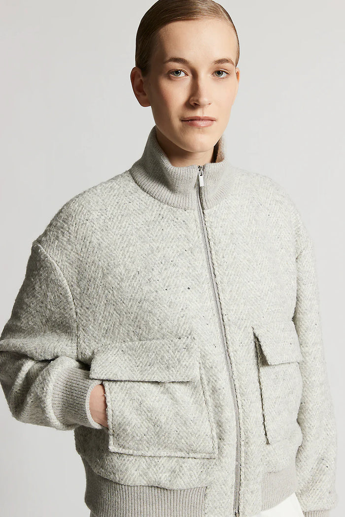 Peserico Giaccone Resca Lana Alpaca Boucle Lurex Donna-2