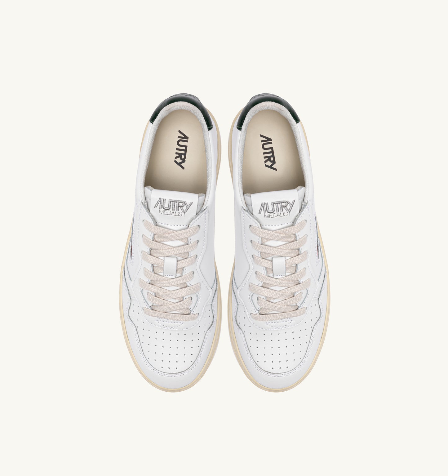  Autry Sneakers Medalist Low Man Leat Leat Bianco Bianco Uomo - 4