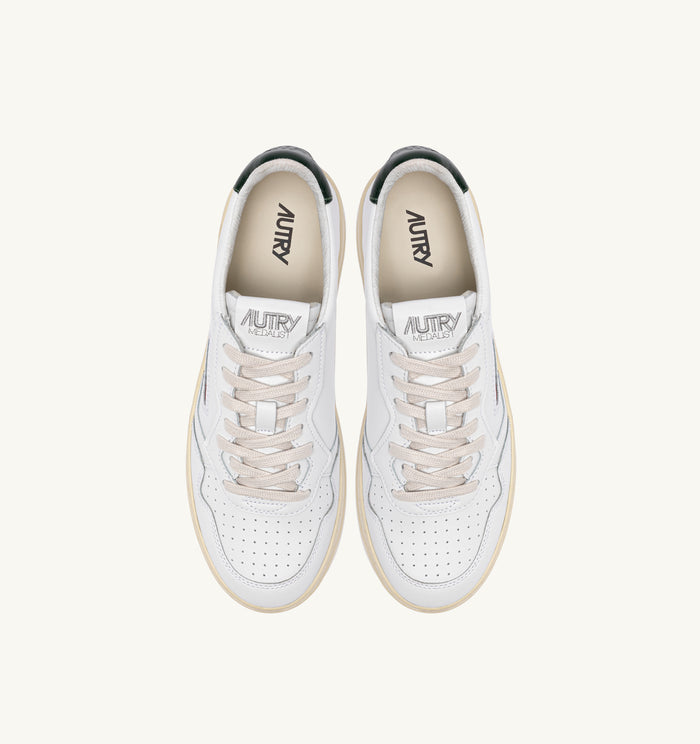  Autry Sneakers Medalist Low Man Leat Leat Bianco Bianco Uomo - 4