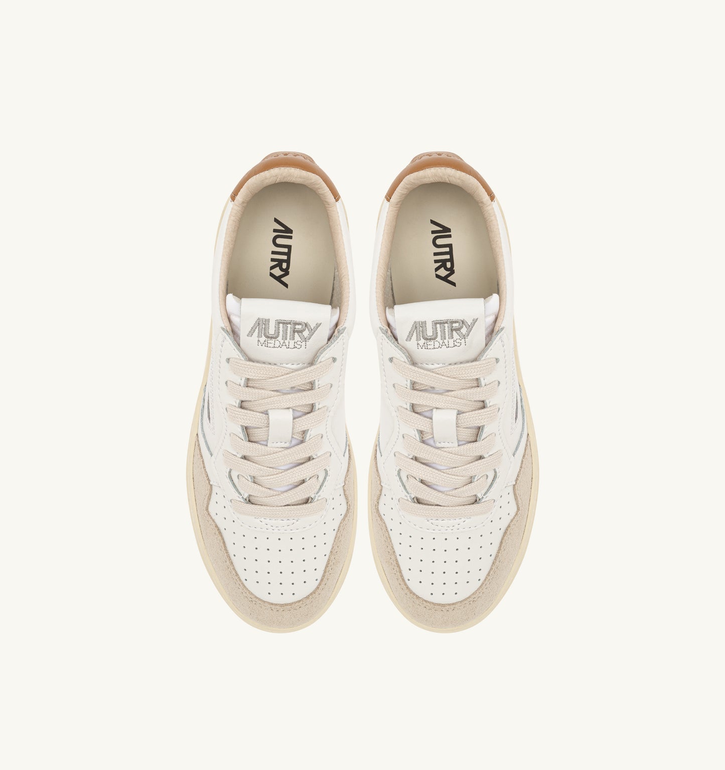  Autry Sneakers Medalist Low Man Leat Suede Bianco Bianco Uomo - 3