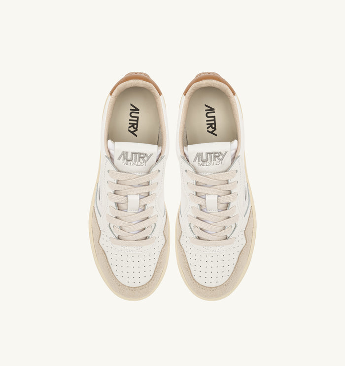  Autry Sneakers Medalist Low Man Leat Suede Bianco Bianco Uomo - 3