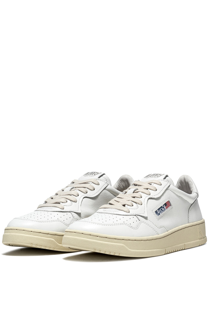 Autry Medalist Low Wom Leat Leat Bianco Donna-2