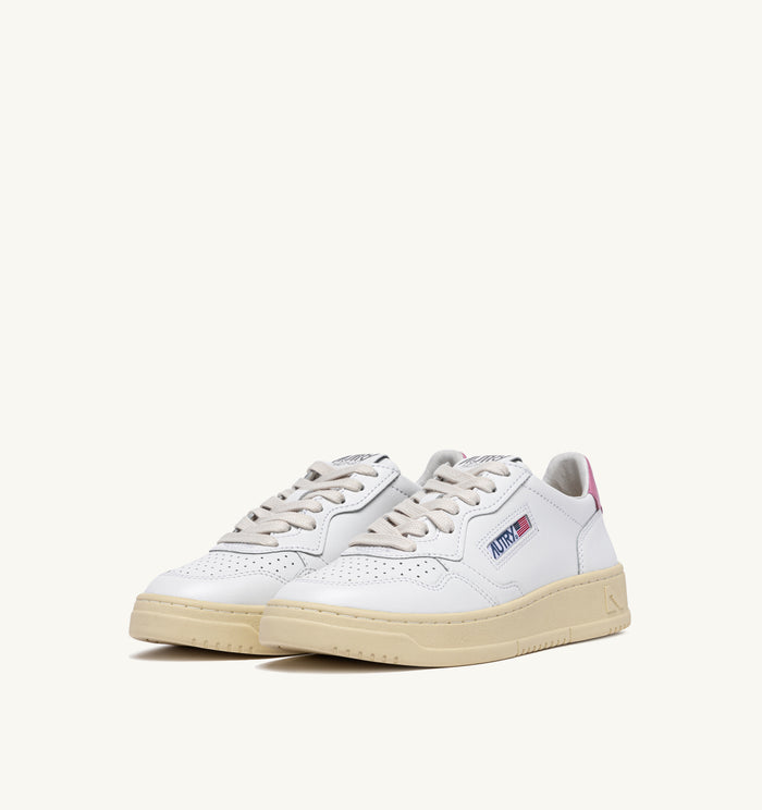 Autry Medalist Low Wom Leat Leat Bianco Donna-2