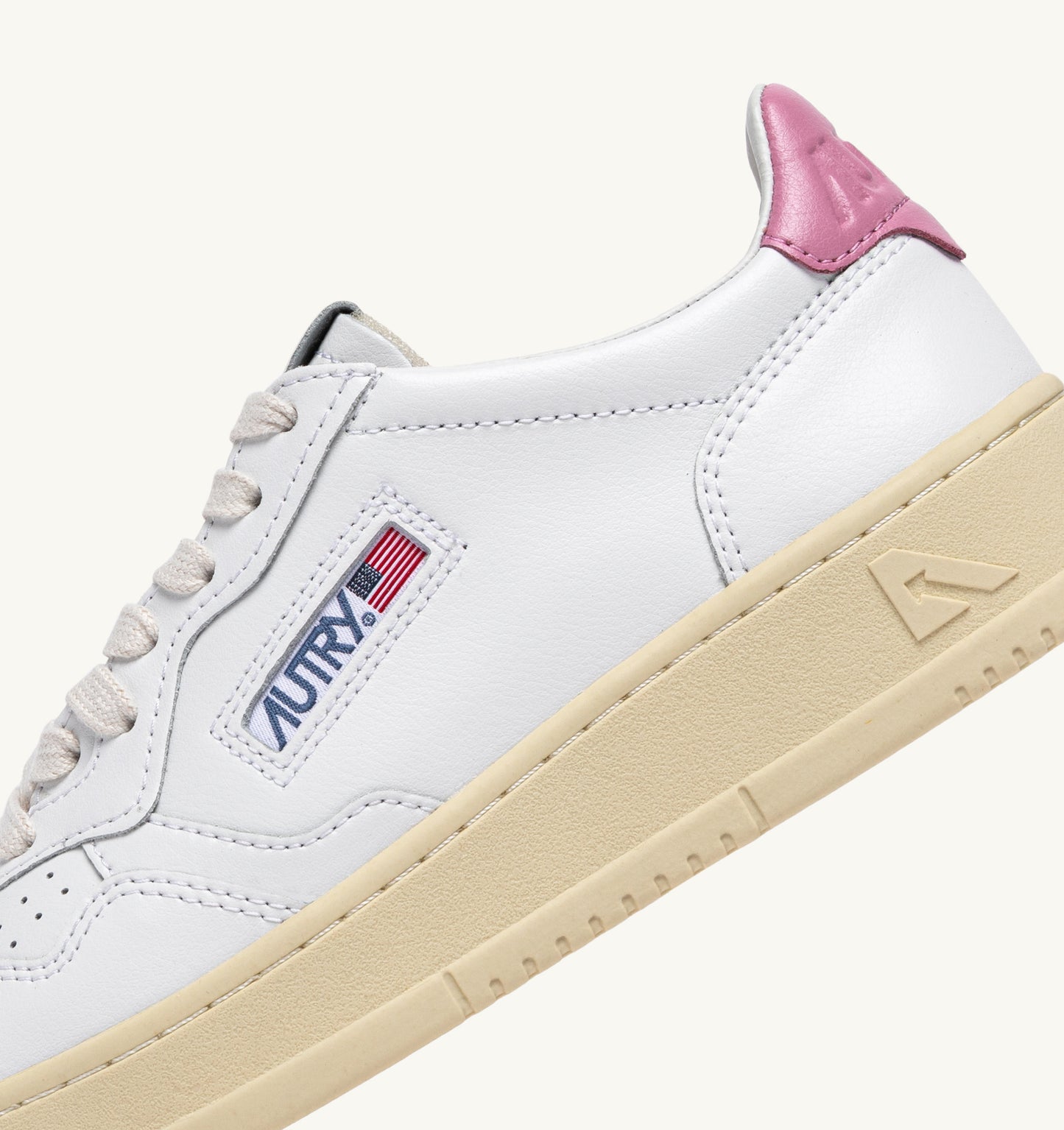  Autry Medalist Low Wom Leat Leat Bianco Bianco Donna - 3