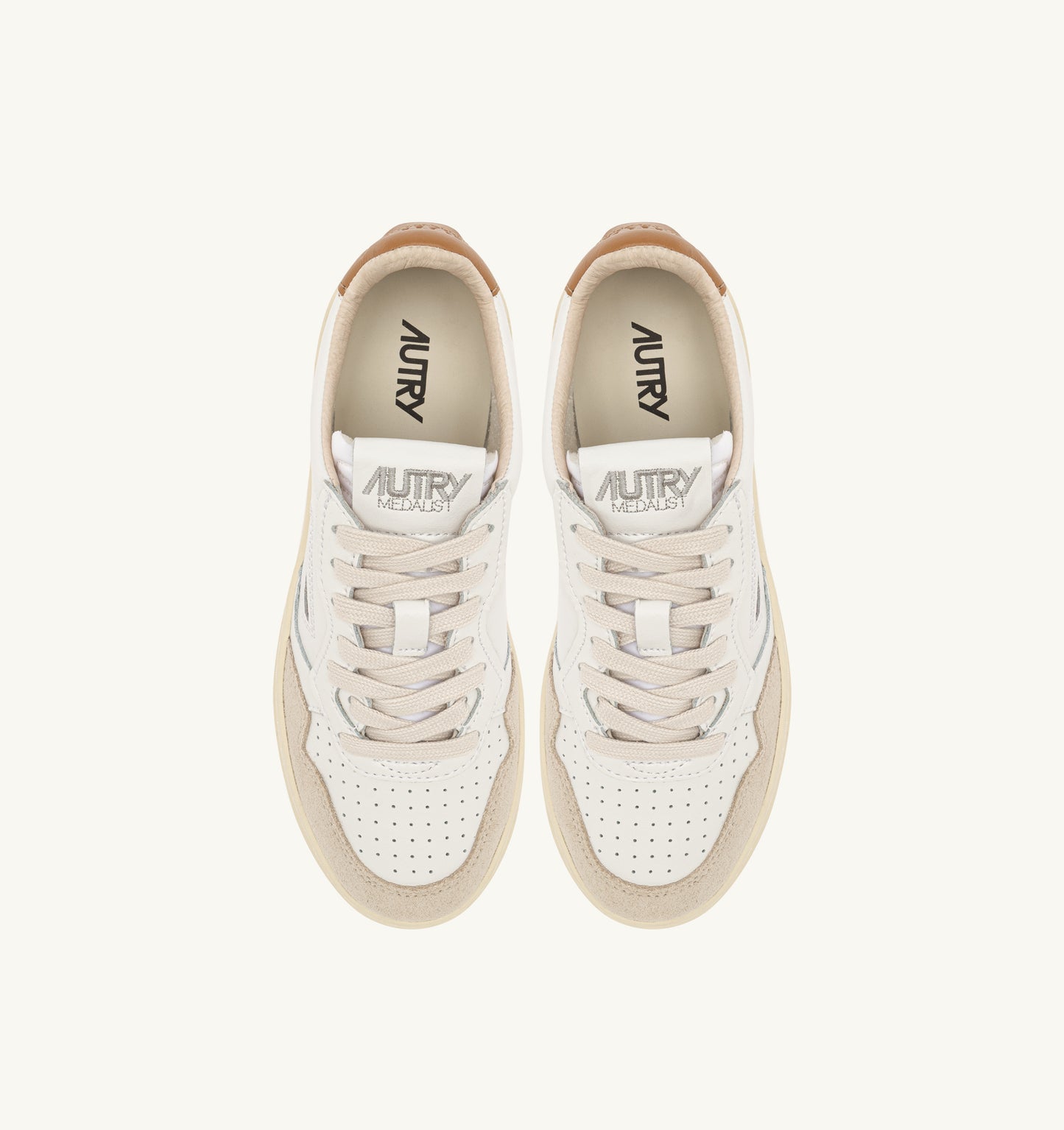  Autry Medalist Low Wom Leat Suede Bianco Bianco Donna - 3