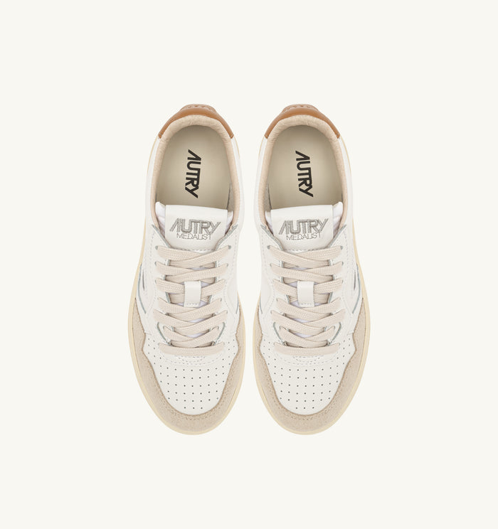  Autry Medalist Low Wom Leat Suede Bianco Bianco Donna - 3