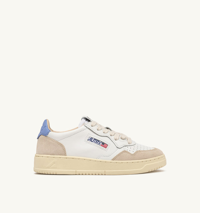 Autry Medalist Low Wom Leat Suede Bianco Donna