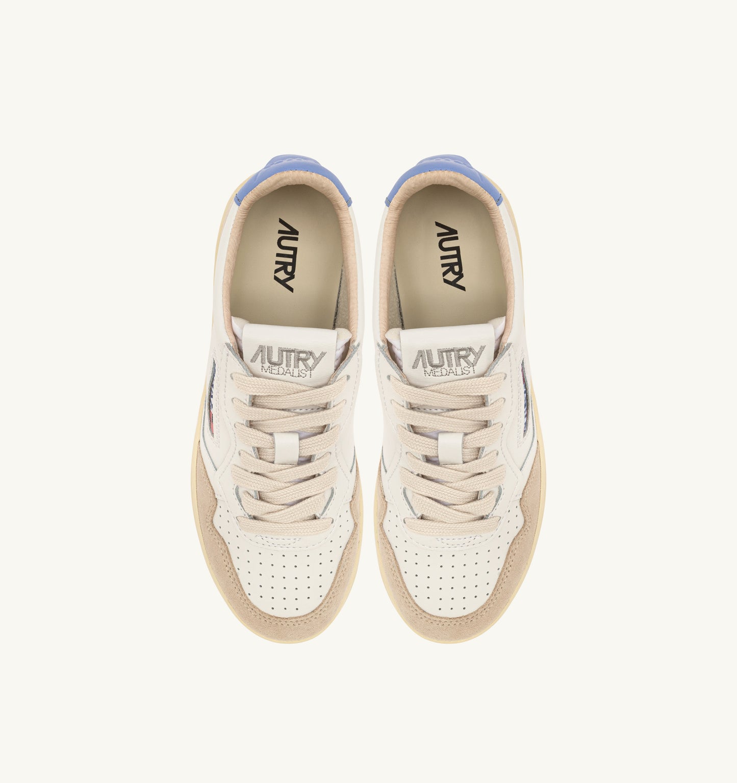  Autry Medalist Low Wom Leat Suede Bianco Bianco Donna - 4