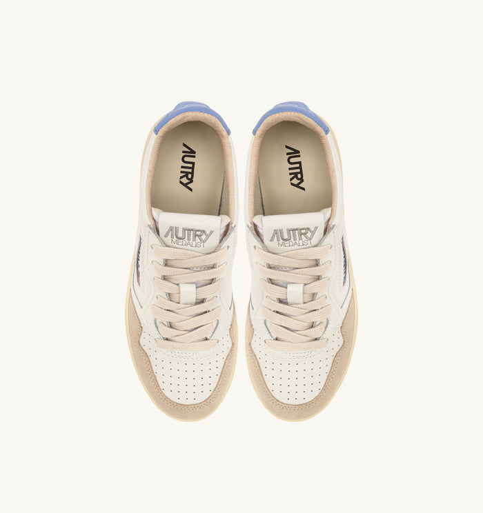  Autry Medalist Low Wom Leat Suede Bianco Bianco Donna - 4