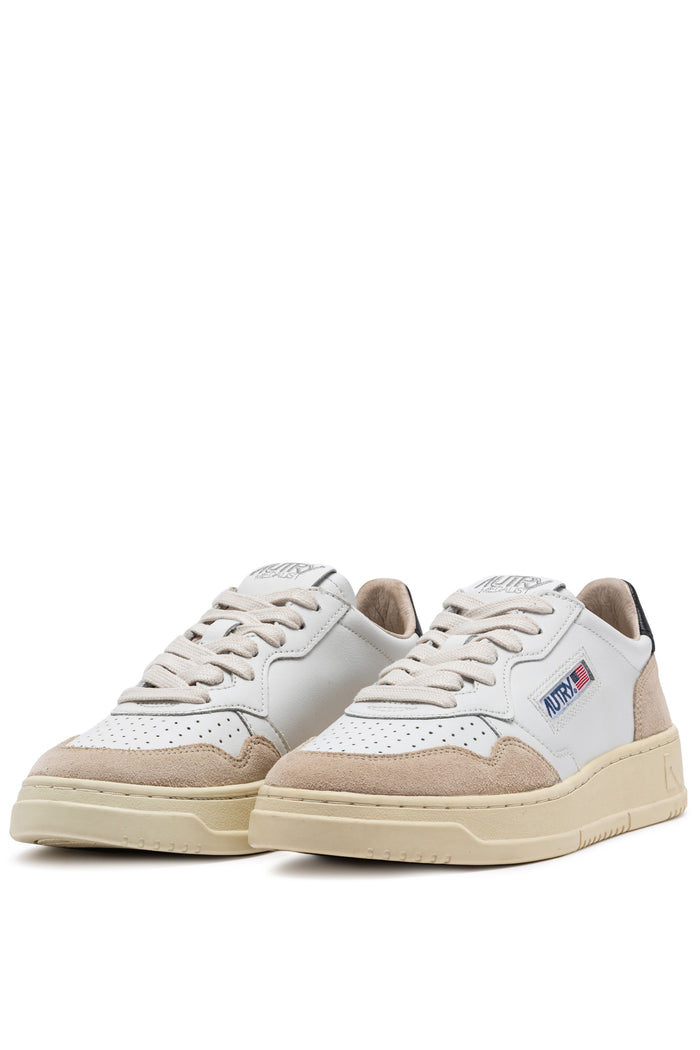 Autry Medalist Low Wom Leat Suede Bianco Donna-2