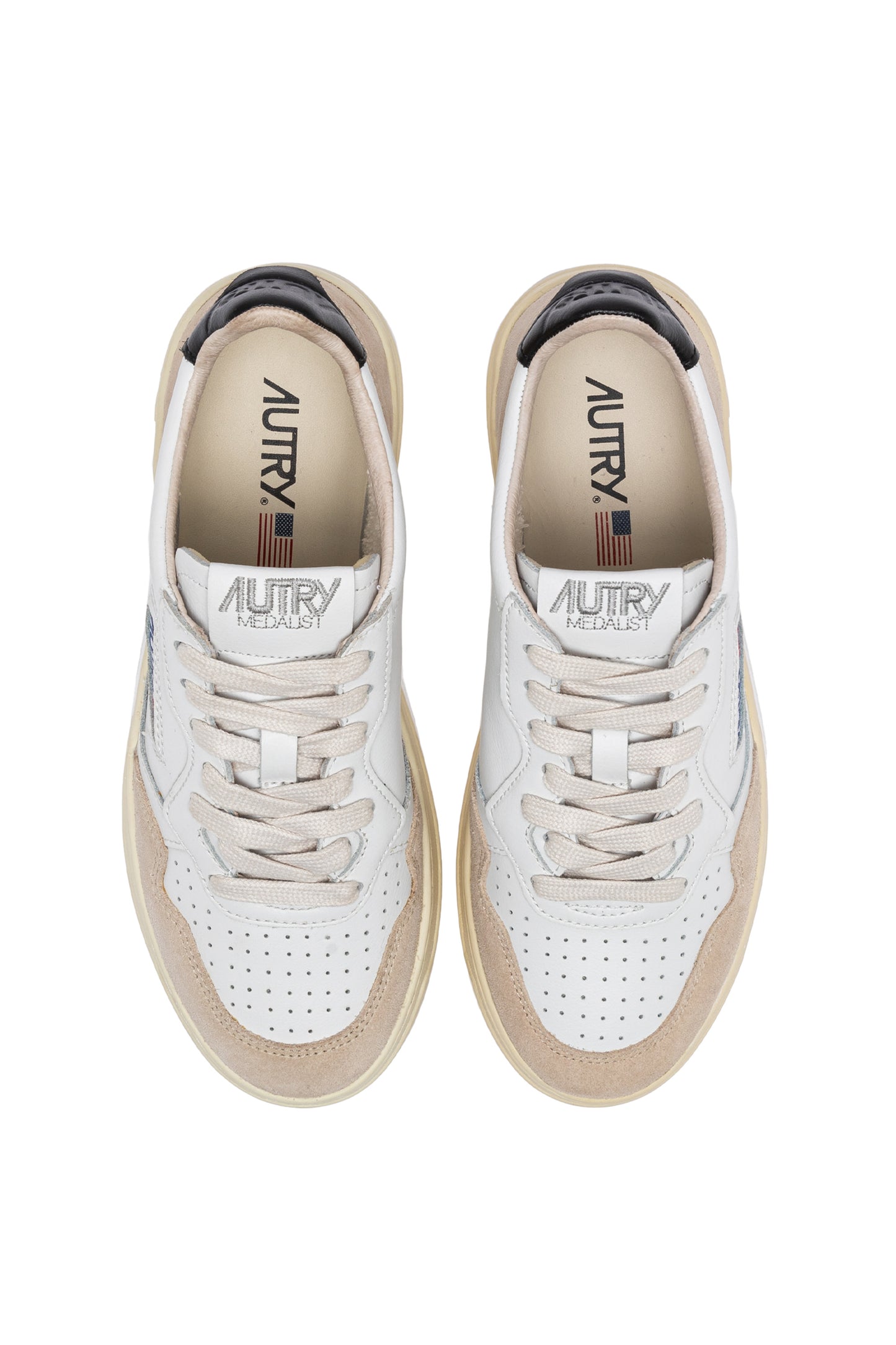  Autry Medalist Low Wom Leat Suede Bianco Bianco Donna - 4