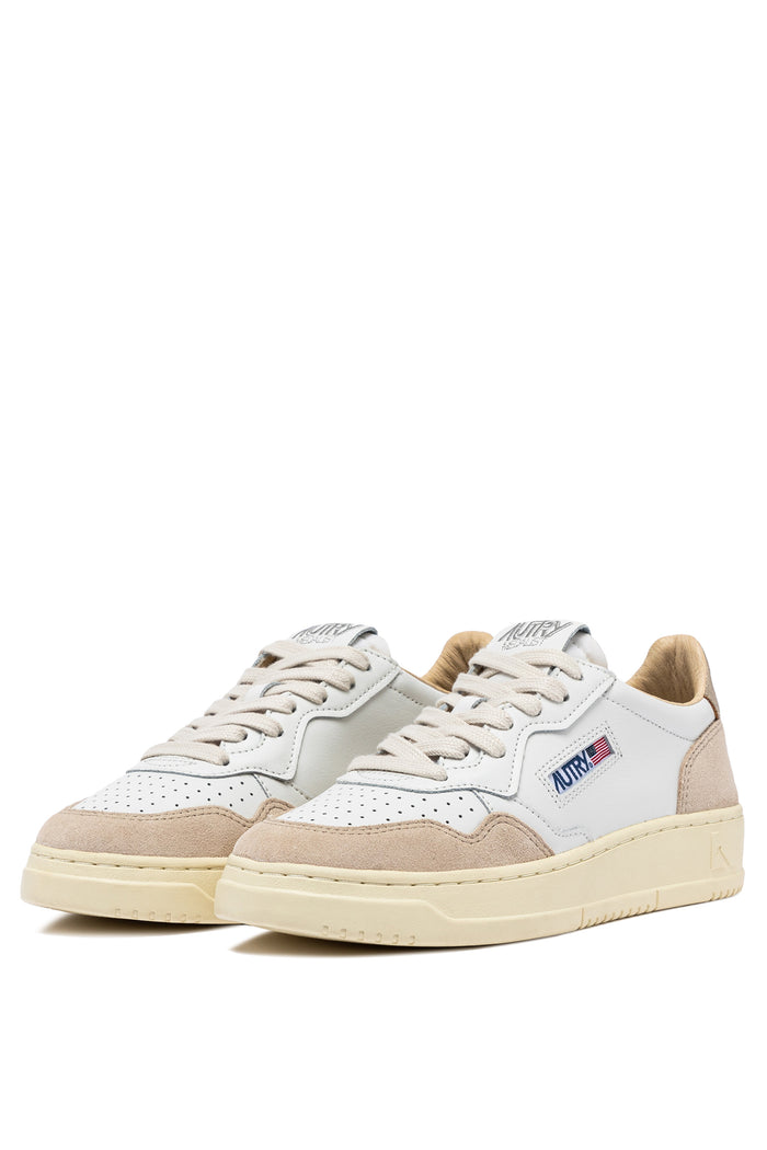 Autry Medalist Low Wom Leat Suede Bianco Donna-2