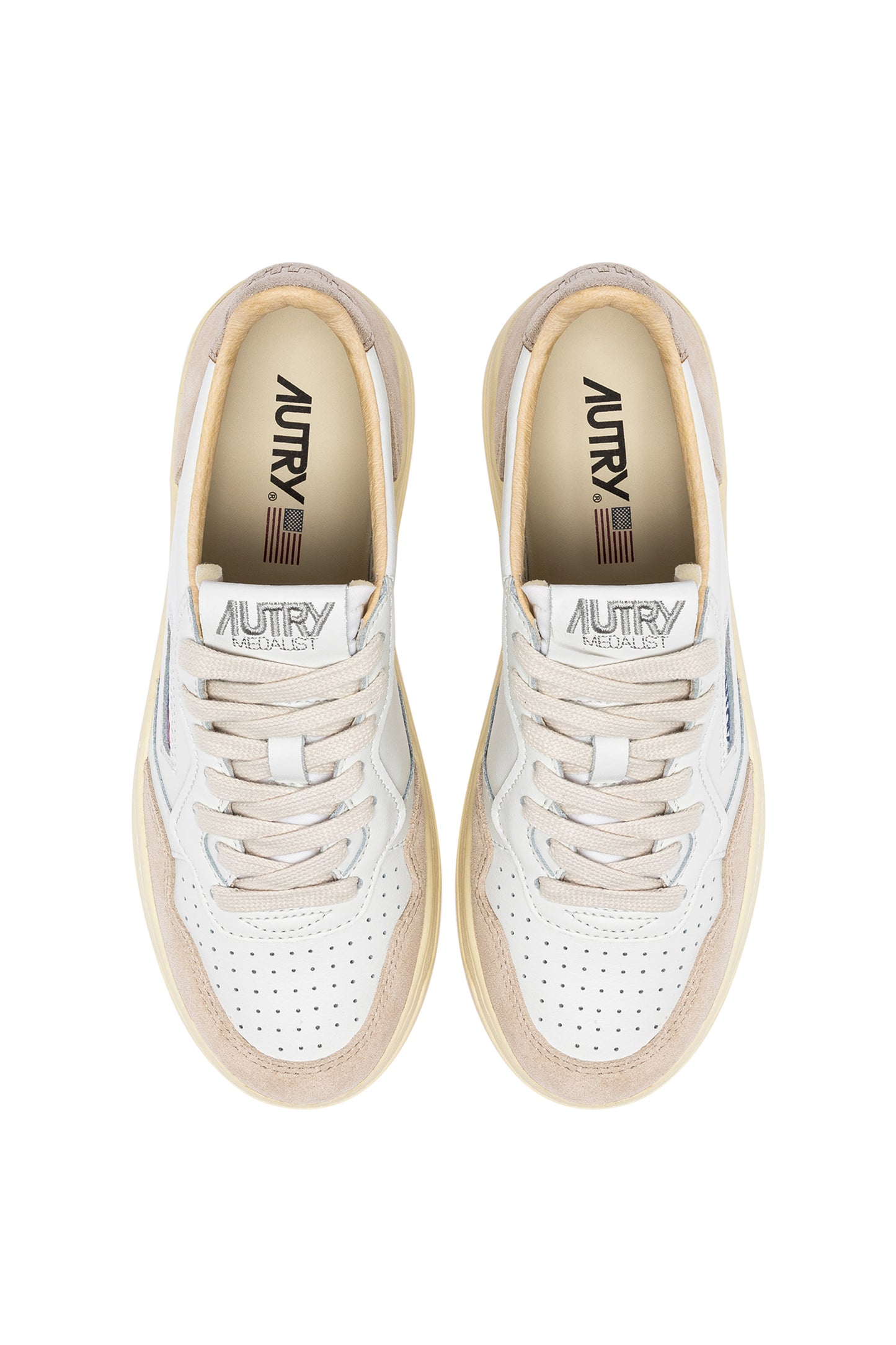  Autry Medalist Low Wom Leat Suede Bianco Bianco Donna - 4