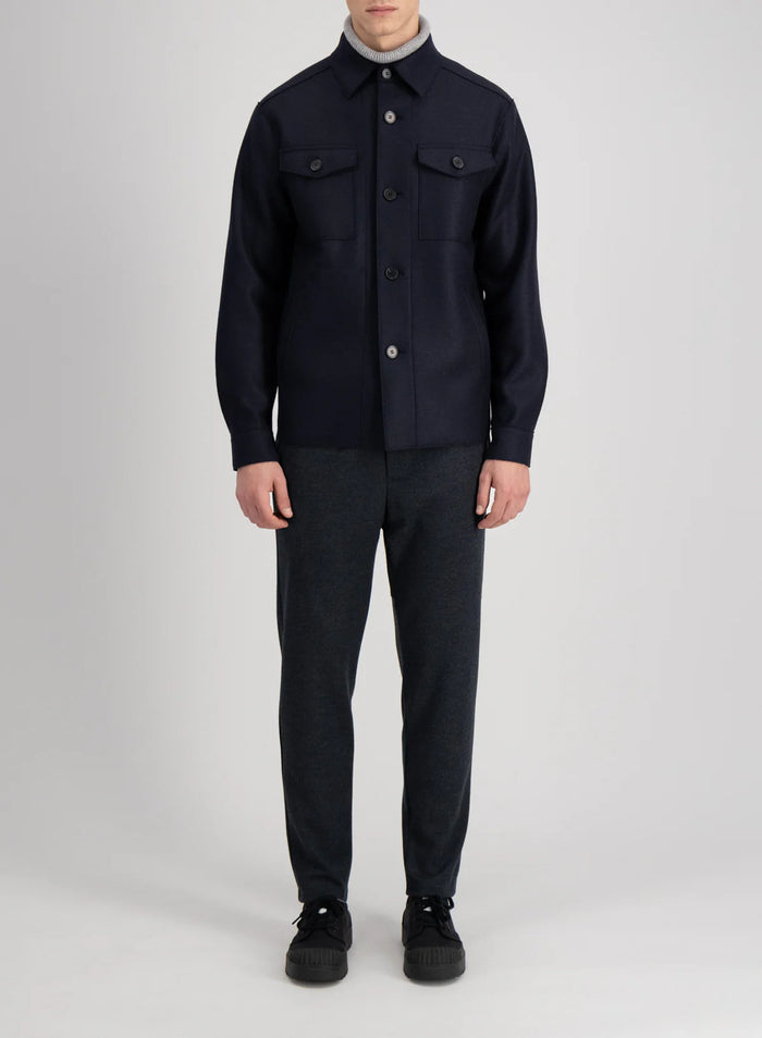 Harris Wharf London Shirt Jacket Pressed Wool Uomo-2