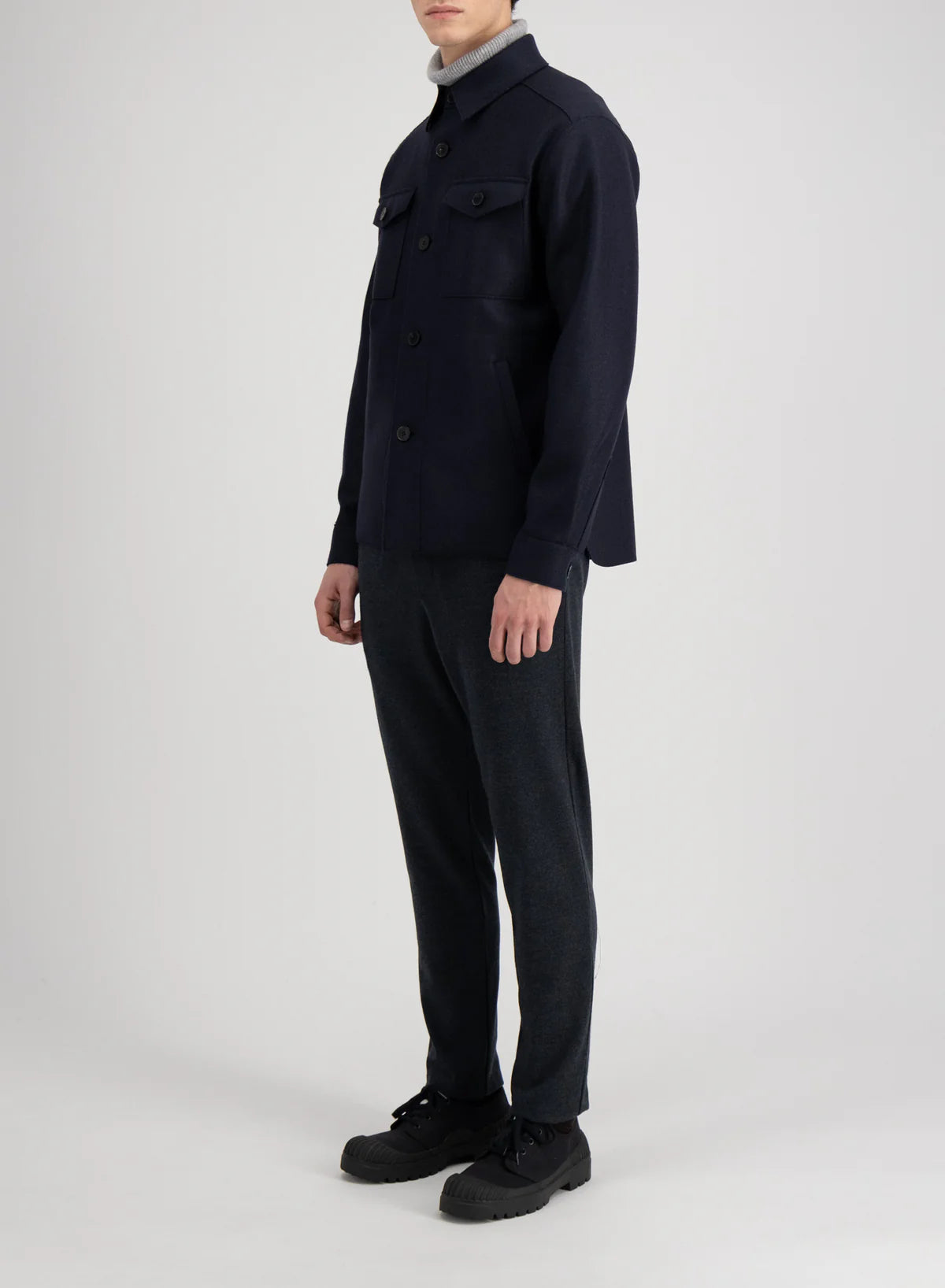  Harris Wharf London Shirt Jacket Pressed Wool Uomo - 3