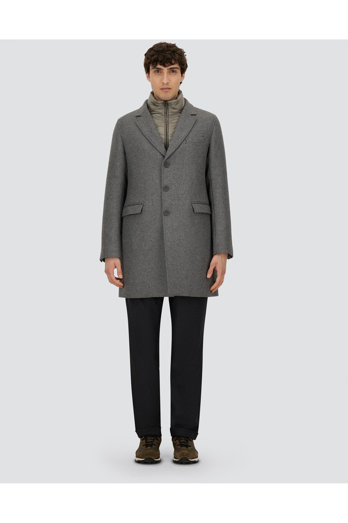 Herno Cappotto Lana Con Pettorina Uomo