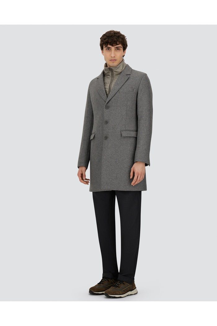 Herno Cappotto Lana Con Pettorina Uomo Grigio » Modamica
