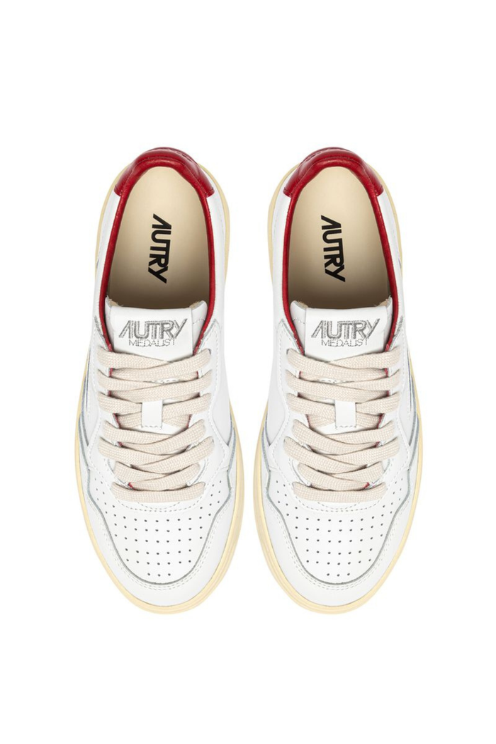  Autry Medalist Low Wom Match Leat Bianco Aulw Ml03 Bianco Donna - 4