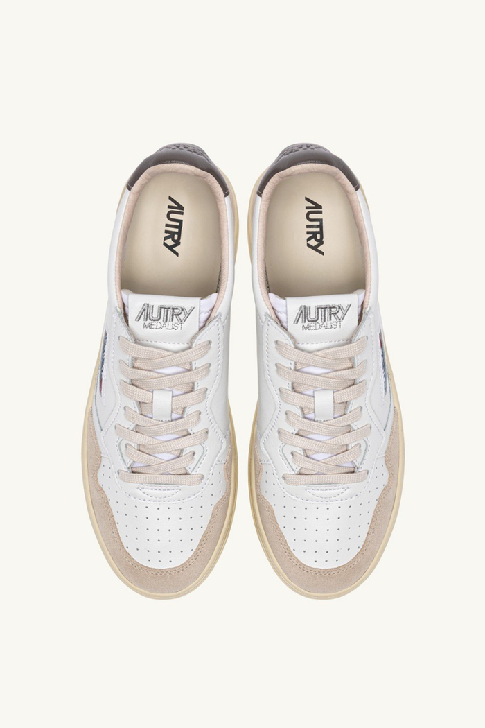  Autry Sneakers Medalist Low Man Leat Suede Bianco Aulm Ls01 Bianco Uomo - 4
