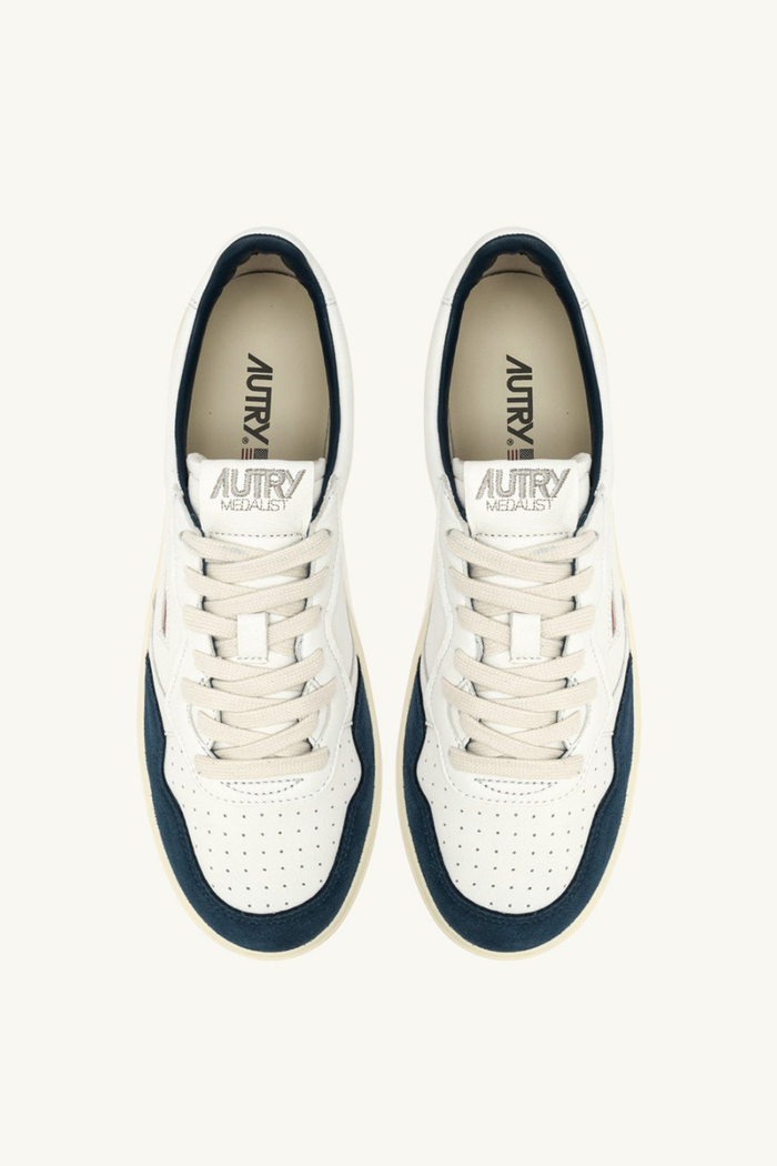  Autry Sneakers Medalist Low Man Goat Suede Blu Aulm Gs41 Blu Uomo - 4