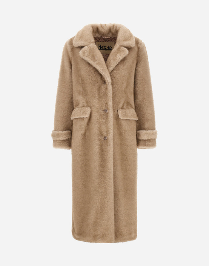 Herno Cappotto Visone Faux Fur Donna