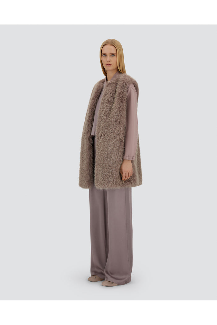 Herno Gilet In Faux Fur Donna-2