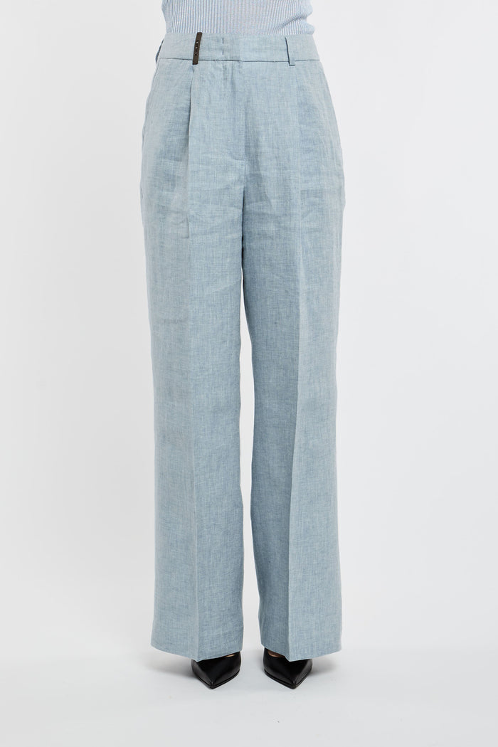 Peserico Pantalone 100% LI Azzurro