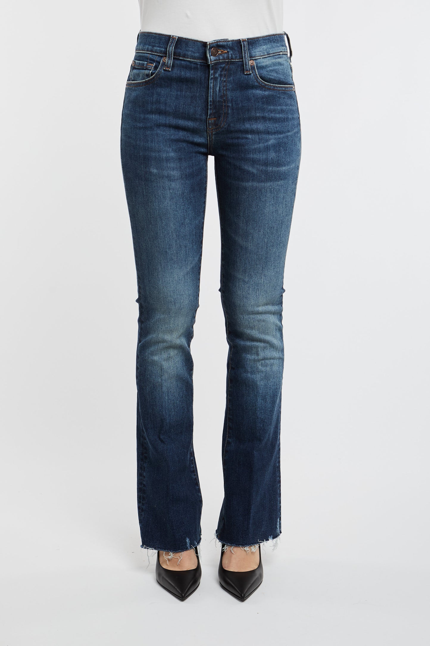  7 For All Mankind Bootcut Tailorless Retro Multicolor Jeans In Cotton/elastane Blu Donna - 1