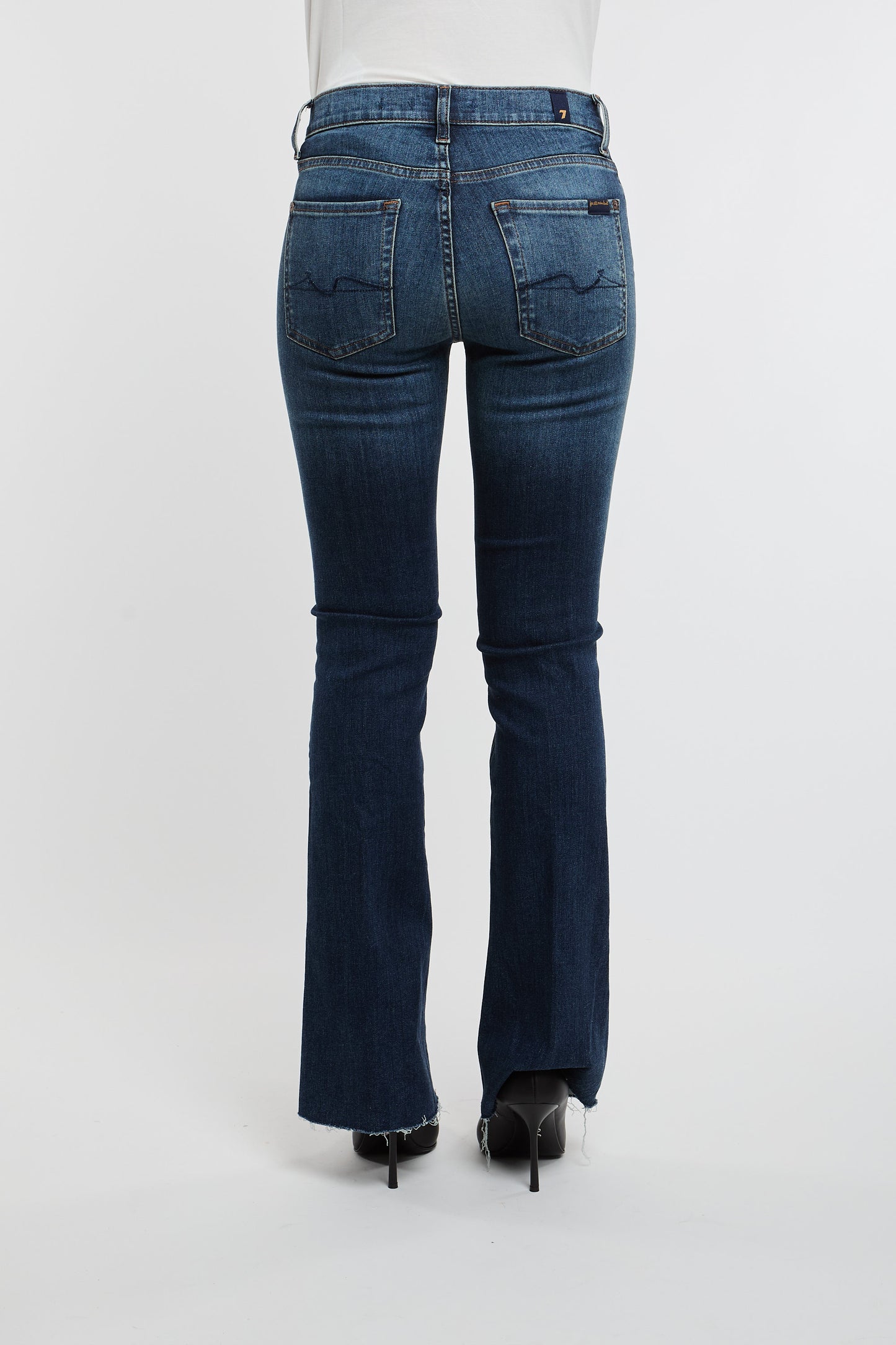  7 For All Mankind Bootcut Tailorless Retro Multicolor Jeans In Cotton/elastane Blu Donna - 4