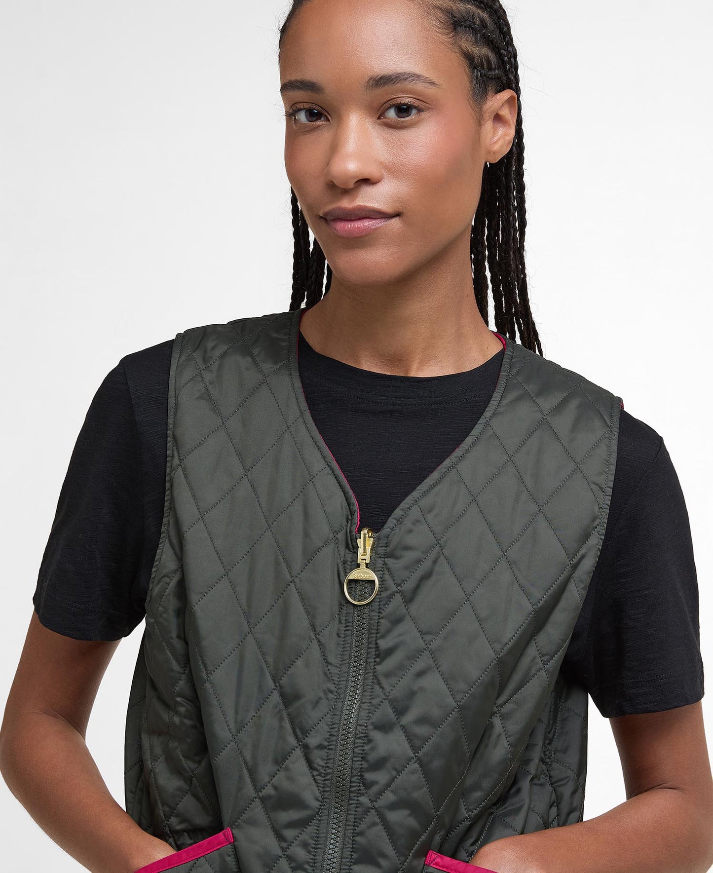  Barbour Gilet My Reversible Liner Verde Donna - 5