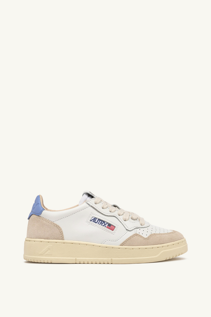 Autry Medalist Low Wom Leat Suede Bianco Donna