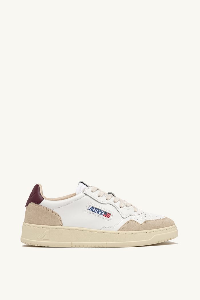 Autry Medalist Low Wom Leat Suede Bianco Donna