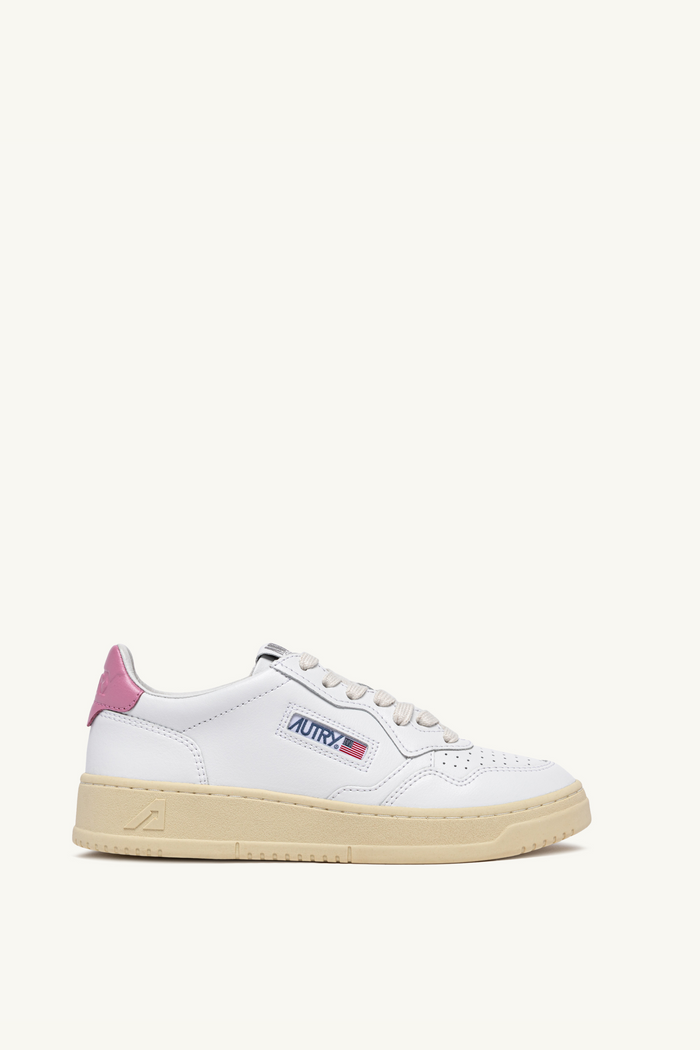 Autry Medalist Low Wom Leat Leat Bianco Donna