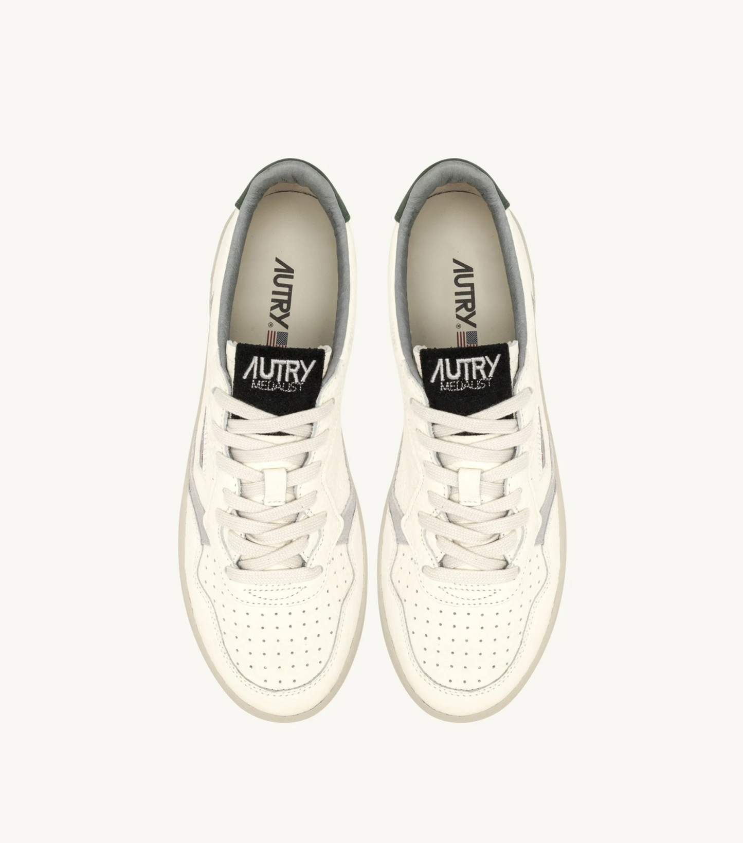  Autry Sneakers Medalist Low Man Nbk Suede Bianco Bianco Uomo - 4