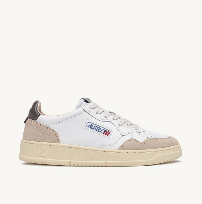 Autry Sneakers Medalist Low Man Leat Suede Bianco Uomo